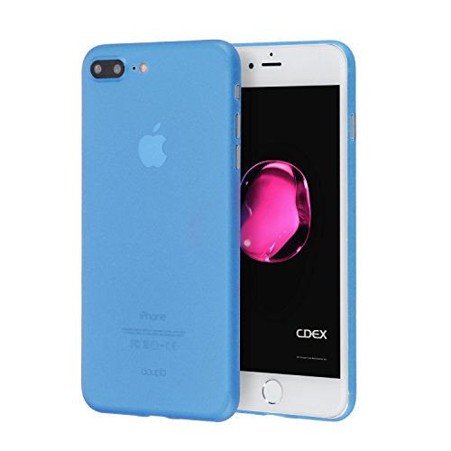 doupi UltraSlim Hülle kompatibel für iPhone 8 Plus / 7 Plus (5,5 Zoll), Ultra Dünn Fein Matt Oberfläche Handyhülle Cover Bumper Schutz Schale Hard Case Taschenschutz Design Schutzhülle, blau von doupi