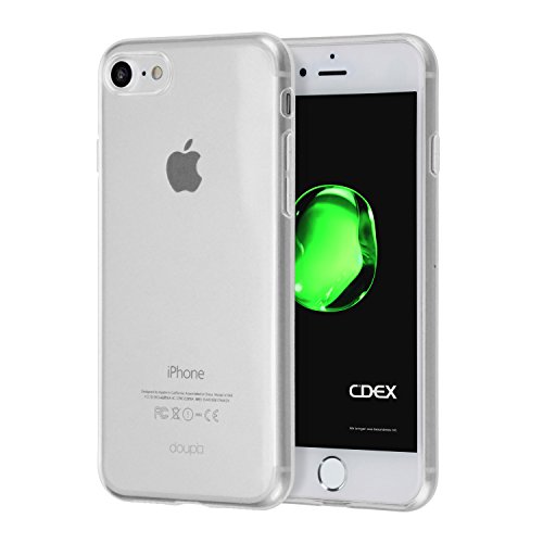 doupi UltraSlim Hülle kompatibel für iPhone SE (2020) / iPhone 8/7 (4,7 Zoll), Ultra Dünn Clear Farbe TPU Glatte rutschfeste Handyhülle Cover Bumper Soft Case Design Schutzhülle, transparent von doupi