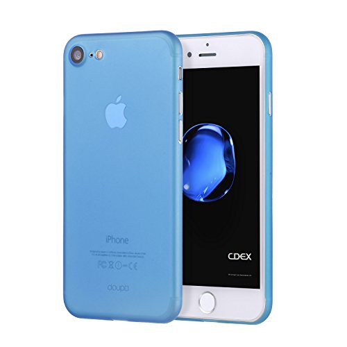 doupi UltraSlim Hülle kompatibel für iPhone SE (2022) / iPhone 8/7 (4,7 Zoll), Ultra Dünn Fein Matt Oberfläche Handyhülle Cover Bumper Schutz Schale Hard Case Design Schutzhülle, blau von doupi