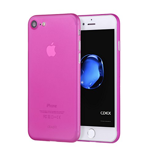 doupi UltraSlim Hülle kompatibel für iPhone SE (2022) / iPhone 8/7 (4,7 Zoll), Ultra Dünn Fein Matt Oberfläche Handyhülle Cover Bumper Schutz Schale Hard Case Design Schutzhülle, pink von doupi