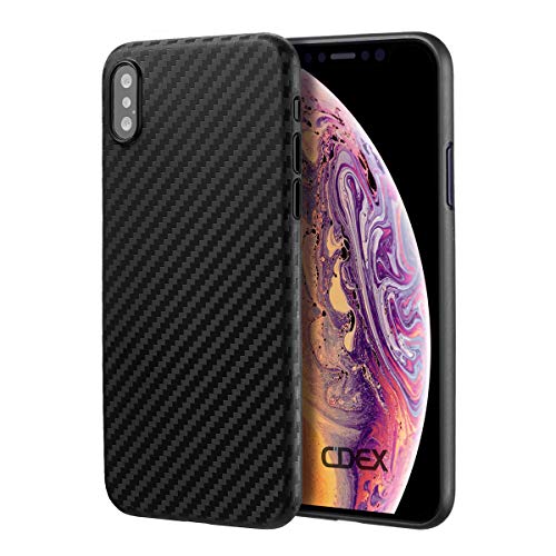 doupi UltraSlim Hülle kompatibel für iPhone XS Max (iPhone 10s Max) 6,5 Zoll, Carbon Fiber Look Ultra Dünn Handyhülle Cover Bumper Schutz Schale Case Schutzhülle, Kohlefaser Optik schwarz von doupi