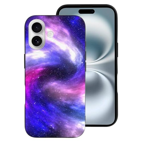 ducanll Mehrfarbig: Kompatibel mit iPhone 16 Hülle, 15,5 cm (6,1 Zoll), stoßfeste TPU-Schutzhülle mit kratzfester Mikrofaser, Galaxienebel-Stern-Farbe, iPhone 16 Hülle von ducanll