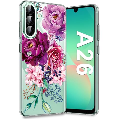 Galaxy A26 Handyhülle für Samsung Galaxy A26 Hülle 5G, Ultra Dünn Transparent Silikon Blumen Muster A26 Handy Tasche Case, Bunt Motiv Pattern Clear Stoßfest Schutzhülle für Samsung Galaxy A26 (B) Galaxy A26 Handyhülle für Samsung Galaxy A26 Hülle 5G, Ultra Dünn Transparent Silikon Blumen Muster A26 Handy Tasche Case, Bunt Motiv Pattern Clear Stoßfest Schutzhülle für Samsung Galaxy A26 (B) von duomigesz