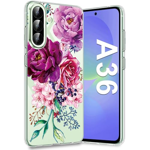Galaxy A36 Handyhülle für Samsung Galaxy A36 Hülle 5G, Ultra Dünn Transparent Silikon Blumen Muster A36 Handy Tasche Case, Bunt Motiv Pattern Clear Stoßfest Schutzhülle für Samsung Galaxy A36 (B) Galaxy A36 Handyhülle für Samsung Galaxy A36 Hülle 5G, Ultra Dünn Transparent Silikon Blumen Muster A36 Handy Tasche Case, Bunt Motiv Pattern Clear Stoßfest Schutzhülle für Samsung Galaxy A36 (B) von duomigesz