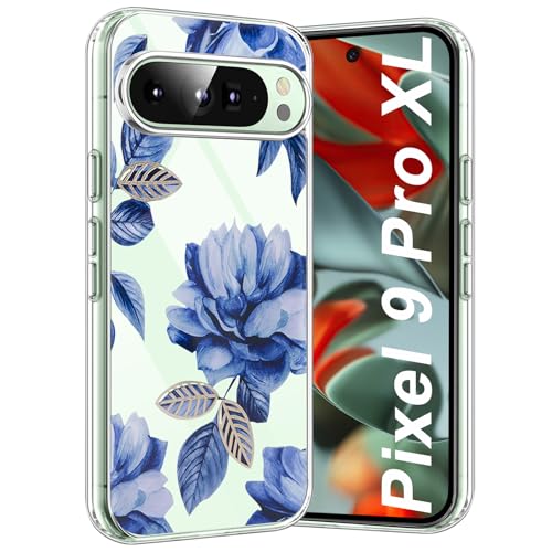 Handyhülle für Google Pixel 9 Pro XL Hülle, Ultra Dünn Transparent Silikon Blumen Muster Pixel 9 Pro XL Handy Tasche Case, Bunt Motiv Clear Stoßfest Schutzhülle für Google Pixel 9 Pro XL (E) von duomigesz