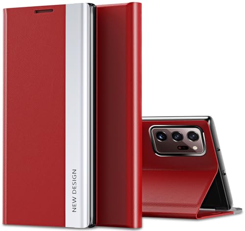 Handyhülle für Samsung Galaxy Note 20 Ultra Hülle View Flip Case Luxus Galvanisierungs Extra Dünn Note 20 Ultra Handytasch Case Sichtfenster Stoßfest Schutzhülle für Samsung Note20 Ultra 5G (Rot) Handyhülle für Samsung Galaxy Note 20 Ultra Hülle View Flip Case Luxus Galvanisierungs Extra Dünn Note 20 Ultra Handytasch Case Sichtfenster Stoßfest Schutzhülle für Samsung Note20 Ultra 5G (Rot) von duomigesz