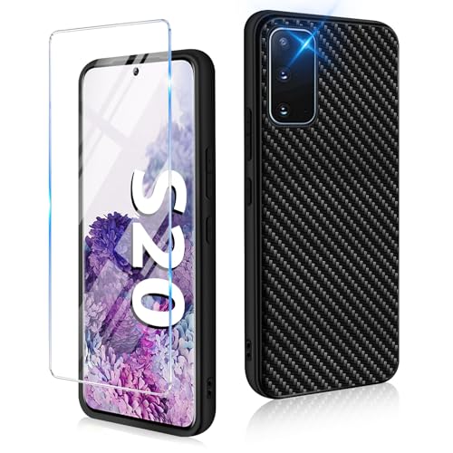 Handyhülle für Samsung Galaxy S20 Hülle 5G mit Galaxy S20 Schutzfolie, Ultra Dünn Slim PU+PC+TPU Carbon Fiber Textur Handytasche Case Cover Stoßfest Schutzhülle für Samsung S20 5G Handy (Schwarz) Handyhülle für Samsung Galaxy S20 Hülle 5G mit Galaxy S20 Schutzfolie, Ultra Dünn Slim PU+PC+TPU Carbon Fiber Textur Handytasche Case Cover Stoßfest Schutzhülle für Samsung S20 5G Handy (Schwarz) von duomigesz