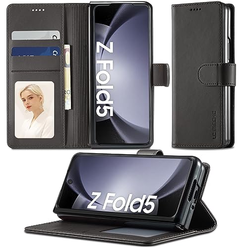 Handyhülle für Samsung Galaxy Z Fold 5 Hülle 5G Leder Klappbar Galaxy Z Fold 5 Premium Schutzhülle Wallet [Kartenfach] [Standfunktion] Cover Flip Case für Samsung Z Fold 5 5G Klapphülle von duomigesz