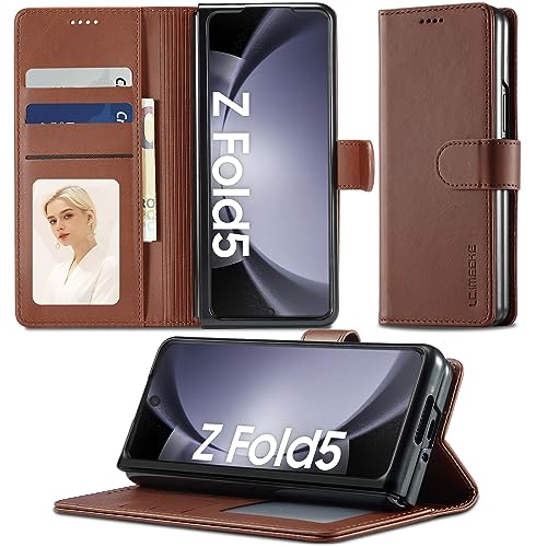 Handyhülle für Samsung Galaxy Z Fold 5 Hülle 5G Leder Klappbar Galaxy Z Fold 5 Premium Schutzhülle Wallet [Kartenfach] [Standfunktion] Cover Flip Case für Samsung Z Fold 5 5G Klapphülle von duomigesz