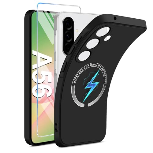 Magnetische Handyhülle für Samsung Galaxy A56 Hülle mit A56 Schutzfolie für Mag-safe Weiche Silikon Galaxy A56 Handytasche Case kabelloses Laden Stoßfest Schutzhülle für Samsung A56 Handy (Schwarz) Magnetische Handyhülle für Samsung Galaxy A56 Hülle mit A56 Schutzfolie für Mag-safe Weiche Silikon Galaxy A56 Handytasche Case kabelloses Laden Stoßfest Schutzhülle für Samsung A56 Handy (Schwarz) von duomigesz