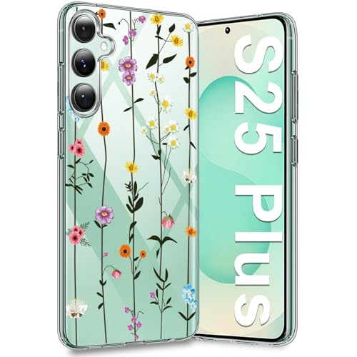 S25 Plus Handyhülle für Samsung Galaxy S25 Plus Hülle 5G, Dünn Transparent Silikon Blumen Muster S25 Plus Handy Tasche Case, Bunt Motiv Clear Stoßfest Schutzhülle für Samsung Galaxy S25 Plus (D) S25 Plus Handyhülle für Samsung Galaxy S25 Plus Hülle 5G, Dünn Transparent Silikon Blumen Muster S25 Plus Handy Tasche Case, Bunt Motiv Clear Stoßfest Schutzhülle für Samsung Galaxy S25 Plus (D) von duomigesz
