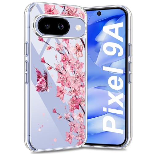 duomigesz Handyhülle für Google Pixel 9A Hülle 5G, Ultra Dünn Transparent Silikon Blumen Muster Handy Tasche Case, Bunt Motiv Pattern Clear Stoßfest Schutzhülle für Google Pixel 9A (A) von duomigesz