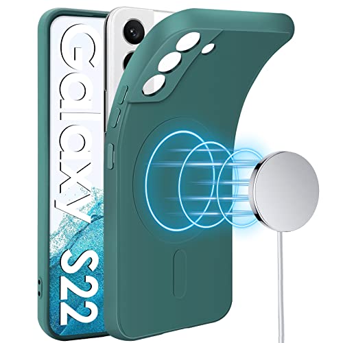 duomigesz Handyhülle für Samsung Galaxy S22 Hülle Silikon [Magnetische] [für Mag-Safe] Slim Weiche Flüssigsilikon Tasche Case innem Microfiber Futter Rundumschutz Schutzhülle für Samsung S22 5G von duomigesz