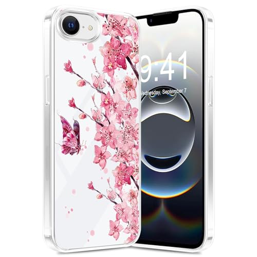 duomigesz Handyhülle für iPhone 16e Hülle 5G, Ultra Dünn Transparent Silikon Blumen Muster für iPhone 16e Handy Tasche Case, Bunt Motiv Pattern Clear Stoßfest Schutzhülle für iPhone 16e (A) von duomigesz