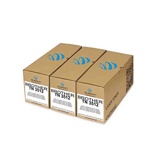 duston 3X TN3512, TN-3512 Schwarz Toner kompatibel zu Brother DCP-L6600 HL-L6250 L6300 L6400 MFC-L6800 L6900 von duston