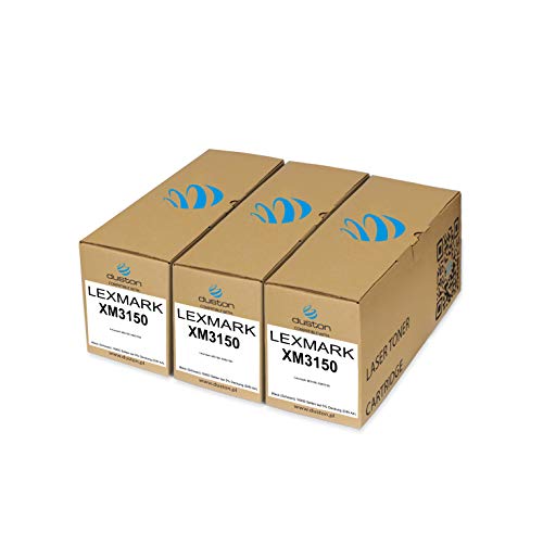duston 3X XM3150, 24B6186 Schwarz Toner kompatibel zu Lexmark M3150 XM3150 von duston
