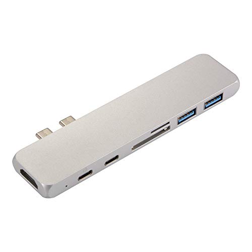 7in1 Dual Type-C Hub Multiport Kartenleser Adapter HDMI für MacBook Pro von dvier