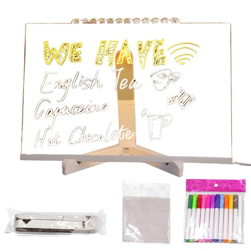 Nachrichtentafel Mit LED-Leuchten, LED Notiztafel Mit Farben, Transparente Acryl Tafel, Led Acryl Notiztafel, LED-Zeichenbrett, Wiederbeschreibbares LED-Acryl-Zeichenbrett Für Shop Cafe, A Nachrichtentafel Mit LED-Leuchten, LED Notiztafel Mit Farben, Transparente Acryl Tafel, Led Acryl Notiztafel, LED-Zeichenbrett, Wiederbeschreibbares LED-Acryl-Zeichenbrett Für Shop Cafe, A von dzqad