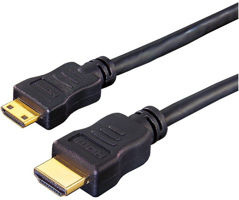 HDMI 4 HDMI-Adapterkabel (2m) Stecker Typ-A > Stecker Typ-C schwarz von e + p