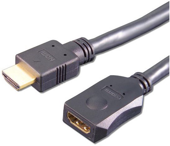 HDMV 402 HDMI-Verlängerung (2m) Stecker Typ-A > Buchse Typ-A schwarz von e + p