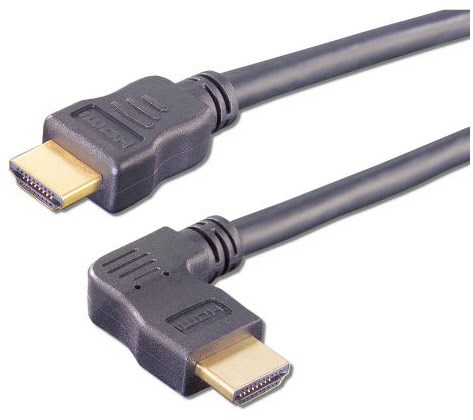 HDW 1 HDMI-Winkelkabel (2m) Stecker Typ-A > Stecker Typ-A (270°) schwarz von e + p