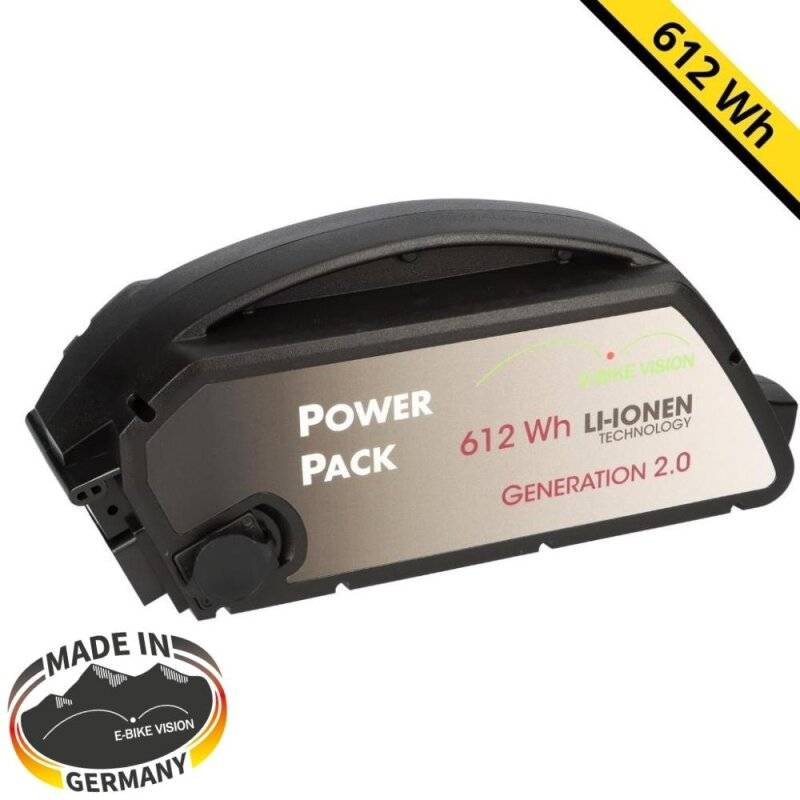 E-Bike Vision Akku Power Pack 17 Ah 612 Wh 36V für Bosch Classic Unterrohr von e-Bike Vision