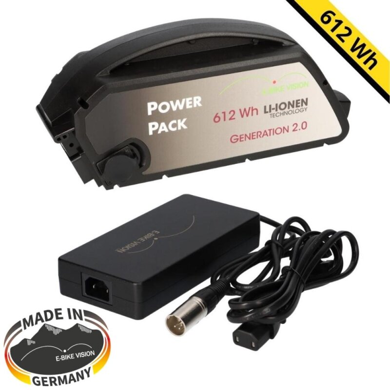 Set E-Bike Akku Ersatzakku Power Pack 17 Ah 612 Wh 36V Bosch Classic Unterrohr + Ladegerät 4A Set E-Bike Akku Ersatzakku Power Pack 17 Ah 612 Wh 36V Bosch Classic Unterrohr + Ladegerät 4A von e-Bike Vision