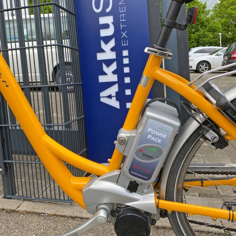 E-Bike Akku inklusive Ladegerät passend für Flyer Deluxe 36V NKY352B2, NKY370B2 Panasonic Deluxe Antrieb 36 Volt 17Ah 612Wh Sitzrohr von e-bike-vision
