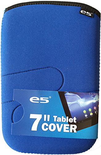 e5® 7 Zoll universal Tablet Tasche aus Neopren Farbe BLAU für alle Geräte bis 7" von e5