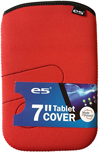 e5® 7 Zoll universal Tablet Tasche aus Neopren Farbe ROT für alle Geräte bis 7" von e5