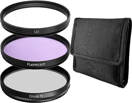 52 mm Objektivfilter-Set, inklusive 52 mm CPL-Filter, 52 mm UV-Filter, 52 mm FL-D (UV, Polarisationsfilter, Fluoreszenzfilter 52 mm), universell für Kameraobjektiv mit 52 mm Filter + von eDealz