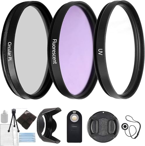 eDealz Professionelles Digitalkamera-Filter-Set für Objektive mit 49 mm Filtergröße, inkl. Filterset, Fernbedienung, Gegenlichtblende, Objektivdeckel und mehr von eDealz