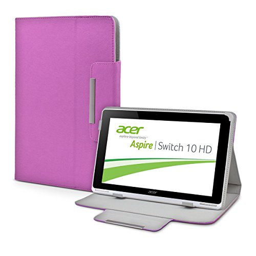 eFabrik Hülle für Acer Aspire Switch 10 HD (10,1 ') Schutz Tasche Case Cover Schutztasche Etui Sleeve Leder-Optik lila von eFabrik
