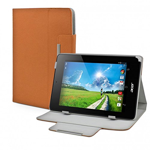 eFabrik Tablet Tasche Hülle für Acer Iconia One 7 (B1-730HD) 17,8 cm (7 Zoll) Tablet-PC Schutztasche Zubehör Schutzhülle Kunstleder Cover Case braun von eFabrik