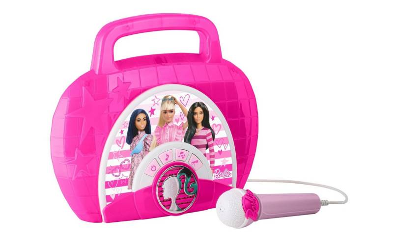 eKids Barbie Karaoke Boombox mit Mikrofon und Lichteffekten Portable-Lautsprecher (inkl. vorinsgtallierte Lieder von Barbie) von eKids