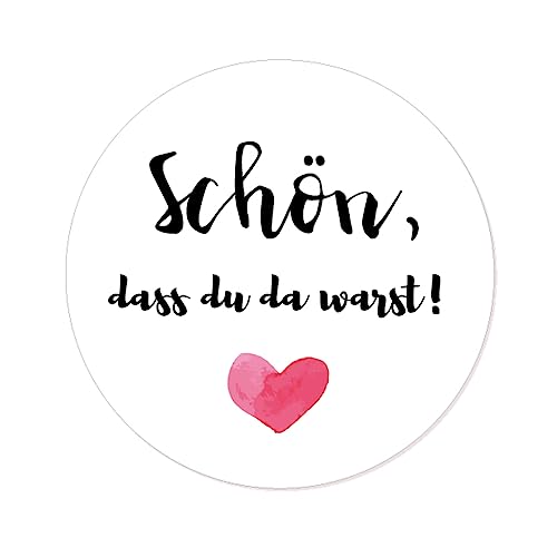 eKunSTreet ® 48 Stk Hochzeitsaufkleber - Schön, dass du da warst! - 4 cm selbstklebende Etiketten für die Hochzeit,Taufe,Gastgeschenk,Tischdeko,Flaschen, Tüten, Briefen, Einladungen - UNI 065 von eKunSTreet