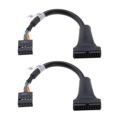 USB 3.0 20-Pin-Motherboard-Stecker auf 9-Pin-Buchse Kabeladapter Kompatibel mit USB 2.0-Motherboard-Geräten Kupfer-PVC-USB-Kabel mit 15 cm / 5,9 Zoll 2 Stück USB 3.0 20-Pin-Motherboard-Stecker auf 9-Pin-Buchse Kabeladapter Kompatibel mit USB 2.0-Motherboard-Geräten Kupfer-PVC-USB-Kabel mit 15 cm / 5,9 Zoll 2 Stück von eMagTech