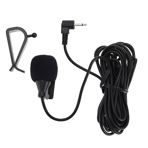 eMagTech 1 x Clip-Mikrofon GPS Stereo Radio Kabelgebundenes Auto Mikrofon Schnalle Paste Typ mit Mikrofon Schwamm Schwarz 60Hz-15KHz, 2,5mm von eMagTech