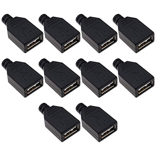 eMagTech 10 Set USB Typ A 4-polige Buchse Stecker DIY USB Weiblich Anschluss A Typ Buchse 4 Pin Montage Adapter Buchse Kabel Zubehör eMagTech 10 Set USB Typ A 4-polige Buchse Stecker DIY USB Weiblich Anschluss A Typ Buchse 4 Pin Montage Adapter Buchse Kabel Zubehör von eMagTech