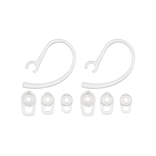 eMagTech 2 Sets Ohrstöpsel & Ohrbügel-Set Kompatibel mit Plantronics Wireless Bluetooth Kopfhörer S M L 3 Größen Ersatz-Ohrhörer Ohrstöpsel & Ohrbügel Transparent von eMagTech