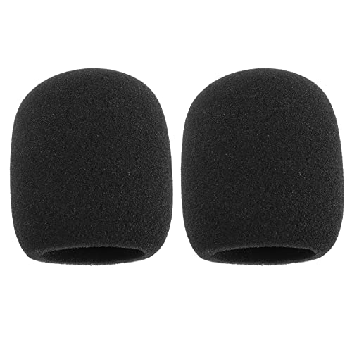 eMagTech 2 Stück SM58 Mikrofon Popfilter Ersatz kompatibel mit Shure SM58 PGA48-XLR PGA48 SM58 Beta58A SM48 SM58-S SM58-CN Kugeltyp Mikrofon 7,6 x 6,5 cm, Schwarz von eMagTech