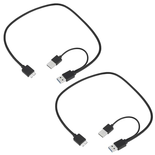 eMagTech 2x Dual-USB-3.0-A-Stecker auf USB3.0-Micro-B-Stecker Y-Kabel, 50 cm & 18 cm, für mobile Festplatten mit USB 3.0-Schnittstelle von eMagTech