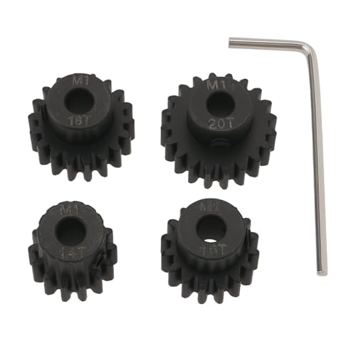 eMagTech 4 Stück 5 mm Stahl M1 14T 16T 18T 20T Ritzel Getriebe-Set mit Schraubenschlüssel kompatibel mit Arrma Senton Kraton 6S RC Fahrzeugen LKW Buggy eMagTech 4 Stück 5 mm Stahl M1 14T 16T 18T 20T Ritzel Getriebe-Set mit Schraubenschlüssel kompatibel mit Arrma Senton Kraton 6S RC Fahrzeugen LKW Buggy von eMagTech