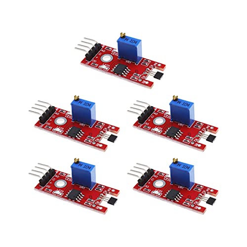 eMagTech 5 STÜCKE KY-024 Lineares magnetisches Hall Effekt Sensormodul Kompatibel mit Android Kompatibel mit Raspberry Pi ESP8266 Mikrocontrollern von eMagTech