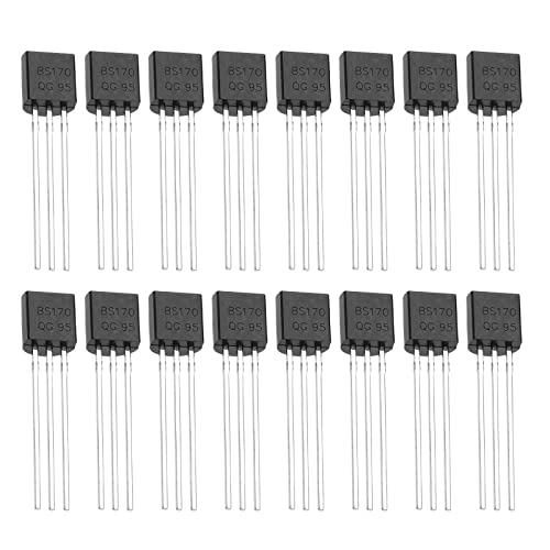 eMagTech 50 Stück BS170 Mosfet-Transistor-Ersatz-N-Kanal-Gleichrichter, MOSFET-Röhren, N-Kanal-Effekt-Röhren, Zubehör für elektronische DIY-Projekte, DC-Motorsteuerung von eMagTech