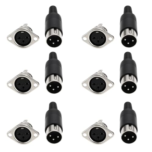eMagTech 6 St¨¹cke 3 Pin DIN Stecker Buchse Adapter L?Ten Panel Montieren f¨¹r Digitale Ausr¨¹Stung Video Signale Chassis von eMagTech