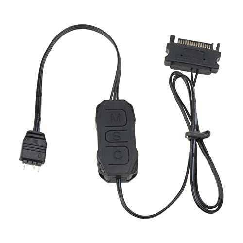 eMagTech ARGB Regler 5V 3-poliges SATA Netzteil Lichtstreifen Controller Kabel für Gehäuselüfter Röhre Lampenplatte Kühlkörper usw. von eMagTech