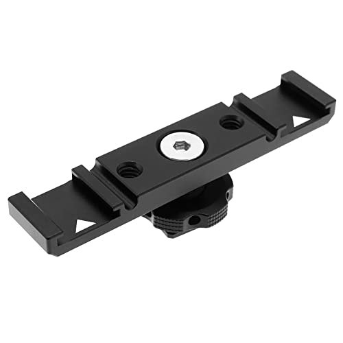 eMagTech Blitzschuhadapter Kamera Dual Cold Shoe Kalte Schuhhalterung Aluminiumlegierung Blitzschuh Verlängerungsstange für Mikrofon Blitz LED-Leuchten Monitore 1/4" Gewindeloch eMagTech Blitzschuhadapter Kamera Dual Cold Shoe Kalte Schuhhalterung Aluminiumlegierung Blitzschuh Verlängerungsstange für Mikrofon Blitz LED-Leuchten Monitore 1/4" Gewindeloch von eMagTech