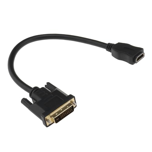 eMagTech DVI Stecker auf HDMI Buchse Kabel Verbinden Computer Port 1080p HDMI zu DVI Adapter für Laptop Monitor Desktop DVI (24+1) Stecker Adapter auf HDMI Buchse Kabel 30cm von eMagTech