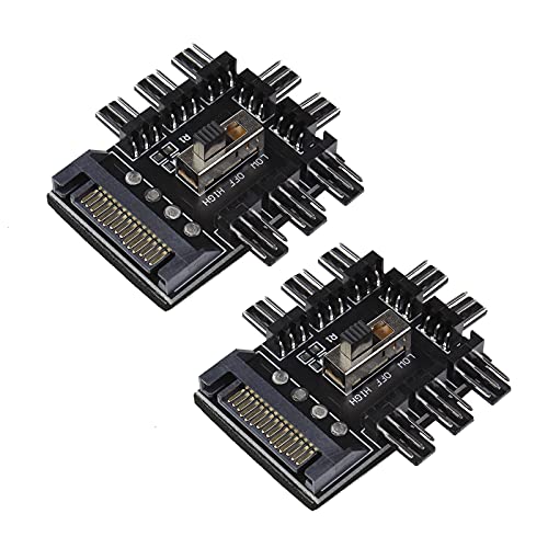 eMagTech Lüfter Hub 8-Wege-Splitter RGB-Lüfter Verlängerungsadapter für 12V 8-Wege 3-Pin/4-Pin-Lüfternaben-Drehzahlregler eMagTech Lüfter Hub 8-Wege-Splitter RGB-Lüfter Verlängerungsadapter für 12V 8-Wege 3-Pin/4-Pin-Lüfternaben-Drehzahlregler von eMagTech